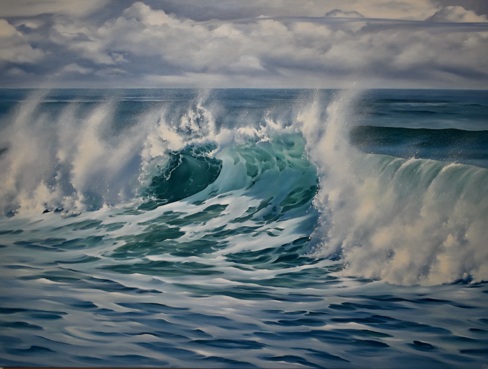 Luminous Ascent — seascape oil painting